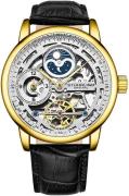 Stührling Original Herreur 3917.2 Legacy Sølvfarvet/Læder Ø43 mm