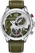 Stührling Original Herreur 908.03 Aviator Grøn/Læder Ø45 mm