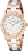 Bulova Dameur 98P138 Hvid/Rosaguldtonet stål Ø28 mm