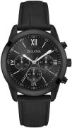 Bulova Herreur 98A152 Classic Sort/Læder Ø40 mm
