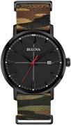 Bulova Herreur 98B336 Classic Sort/Tekstil Ø39 mm