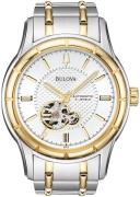 Bulova Herreur 98A110 Mechanical Hvid/Gul guldtonet stål Ø43 mm