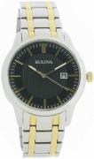 Bulova Herreur 98B237 Sort/Gul guldtonet stål Ø40 mm
