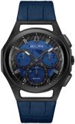 Bulova Herreur 98A232 Curv Sort/Læder Ø44 mm
