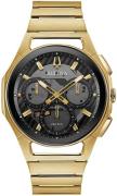 Bulova Herreur 97A144 Curv Sort/Gul guldtonet stål Ø44 mm