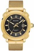 Bulova Herreur 97B163 Precisionist Sort/Gul guldtonet stål Ø46.5 mm