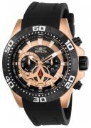 Invicta Herreur 21740 Aviator Sort/Gummi Ø48 mm