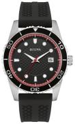 Bulova Herreur 98B260 Sort/Gummi Ø44 mm