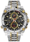 Bulova Herreur 98B228 Precisionist Sort/Gul guldtonet stål Ø46.5 mm