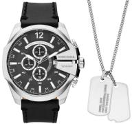 Diesel Herreur DZ4559 Mega Chief Sort/Læder Ø51 mm