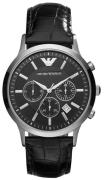 Emporio Armani Herreur AR2447 Renato Sort/Læder Ø43 mm