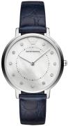 Emporio Armani Dameur AR11095 Dress Sølvfarvet/Læder Ø32 mm