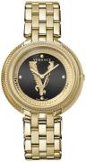 Versace Dameur VE2CA0723 Thea Sort/Gul guldtonet stål Ø38 mm