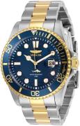 Invicta Herreur 30021 Pro Diver Blå/Gul guldtonet stål Ø43 mm