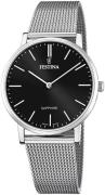 Festina Herreur F20014-3 Swiss Made Sort/Stål Ø39 mm