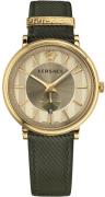 Versace Herreur VBQ030017 V Circle Guldfarvet/Læder Ø42 mm