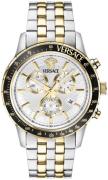 Versace Herreur VEZCA0624 Sport Sølvfarvet/Gul guldtonet stål Ø44