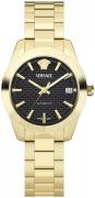 Versace Dameur VESCA0624 Greca Sort/Gul guldtonet stål Ø35 mm