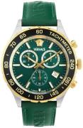 Versace Herreur VEQCA0224 Hellenyium Grøn/Læder Ø43 mm