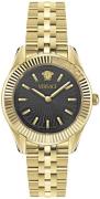 Versace Dameur VEAFA0424 Greca Grå/Gul guldtonet stål Ø30 mm