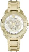 Versace Herreur VE5CA0623 Chrono Sølvfarvet/Gul guldtonet stål Ø46