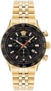 Versace Herreur VE2U00622 Hellenyium Sort/Gul guldtonet stål Ø44 mm