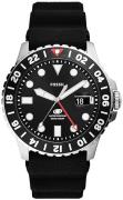 Fossil Herreur FS6036 Classic Sort/Gummi Ø46 mm