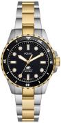 Fossil Dameur ES5349 Blue Dive Sort/Gul guldtonet stål Ø36 mm