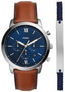 Fossil Herreur FS5708SET Neutra Chronograph Blå/Læder Ø44 mm