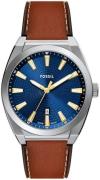 Fossil Herreur FS6115 Everett Blå/Læder Ø42 mm