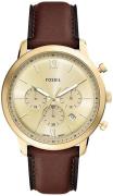 Fossil Herreur FS6113 Neutra Guld/Læder Ø44 mm