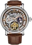 Stührling Original Herreur 4000.4 Legacy Skeletskåret/Læder Ø43 mm