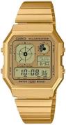 Casio Dameur A130WEG-9AEF Vintage LCD/Gul guldtonet stål