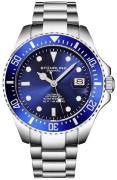 Stührling Original Herreur 4048.3 Aquadiver Depthmaster Blå/Stål