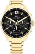 Tommy Hilfiger Herreur 1791974 Owen Sort/Gul guldtonet stål Ø46 mm