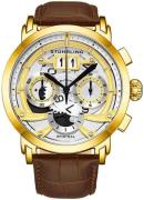 Stührling Original Herreur 926.03 Andover Sølvfarvet/Læder Ø47 mm