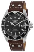 Invicta Herreur 22069 Pro Diver Sort/Læder Ø43 mm