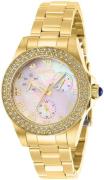 Invicta Dameur 28481 Angel Hvid/Gul guldtonet stål Ø34 mm