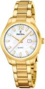 Festina Dameur F20741-1 Classic Hvid/Gul guldtonet stål Ø34 mm