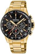 Festina Herreur F20634-5 Timeless Sort/Gul guldtonet stål Ø43.5 mm