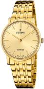 Festina Dameur F20048-3 Swiss Made Guld/Gul guldtonet stål Ø29.3 mm