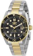 Invicta Dameur 30483 Pro Diver Sort/Gul guldtonet stål Ø38 mm