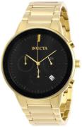 Invicta Herreur 29480 Specialty Sort/Gul guldtonet stål Ø43 mm