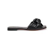 Luksuriøs læder slide sandal med knude
