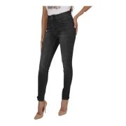 Sorte Slim-fit Jeans med Dejlige Detaljer