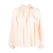 Pastel Pink Crepe Bluse