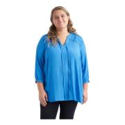 Princess Blue V-Hals Bluse med ¾-ærmer