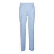 Højtaljede plisserede bukser i klar blå