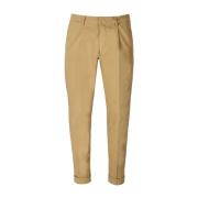 Beige Slim-fit Bomuld Bukser