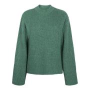 Grøn Wool Poly Pullover